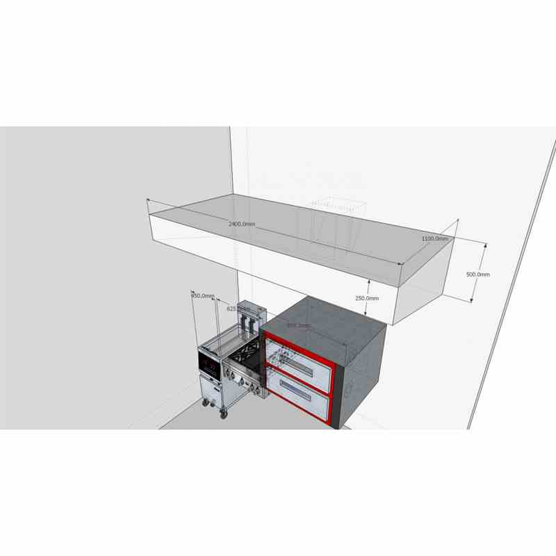 Commercial Kitchen Extraction Hood 2440mm Kit